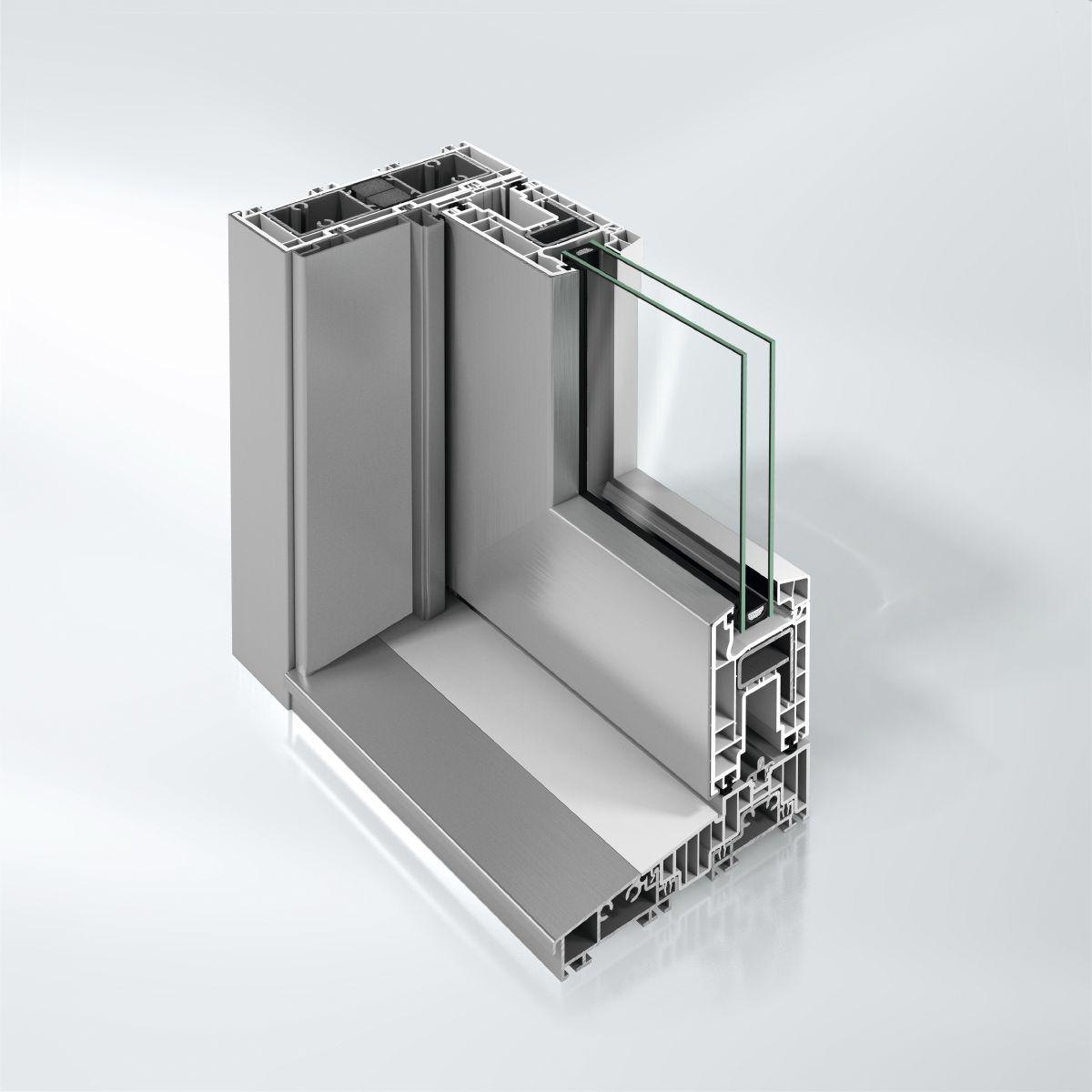 Hebe-Schiebetür mit großer Glasfläche